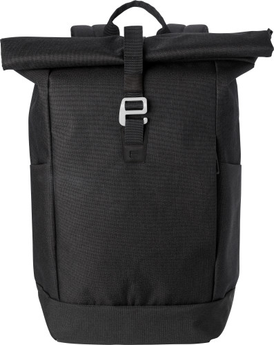 Sac à dos rolltop | Polyester 600D | 15" | 320 x 130 x 610 mm | Sac à dos pour ordinateur | noir