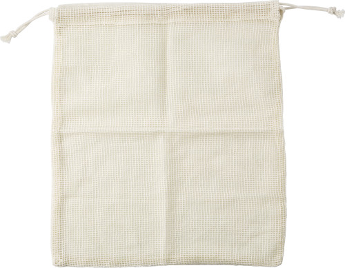 Lebensmitteltasche | 100% Bio-Baumwolle & Mesh | 32,5x26cm | Kordelzugverschluss | Khaki
