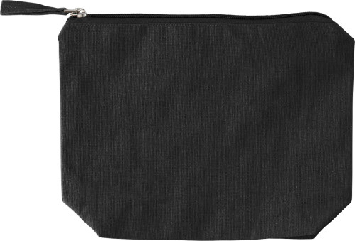 Trousse de toilette | Coton recyclé 180g/m² | 22x16x6cm | Écologique | noir