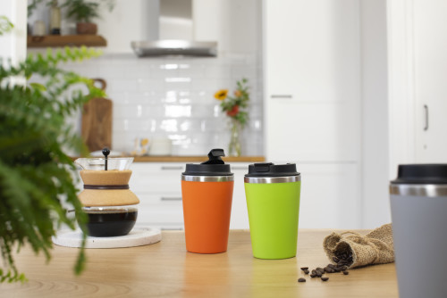 Bicchiere da caffè | PP e silicone | 350 ml | Colori vivaci | nero