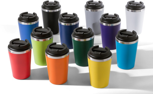 Bicchiere da caffè | PP e silicone | 350 ml | Colori vivaci | nero