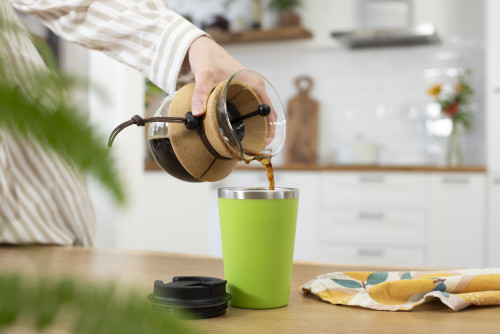 Bicchiere da caffè | PP e silicone | 350 ml | Colori vivaci | nero