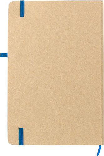 A5-notitieboek | Steenpapier | 80 gelinieerde pagina's | Met elastiek en penlus | khaki (écru)
