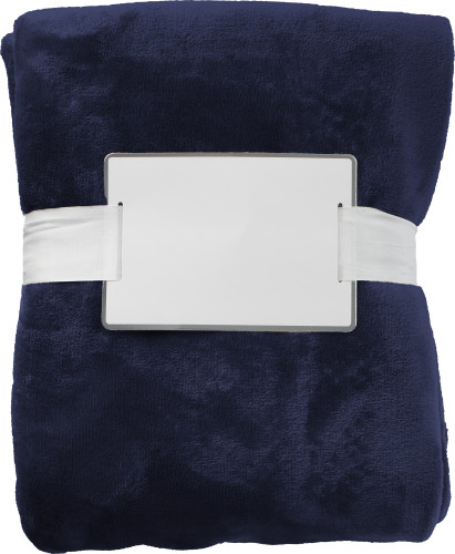 Blanket | Fleece 280 gr/m² | 120 x 150 cm | White ribbon & cardboard | blue