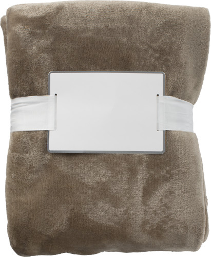 Decke | Fleece 280 gr/m² | 120 x 150 cm | Weißes Band & Karton | beige