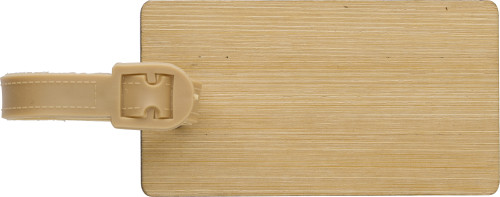 Étiquette à bagage | Bambou | Sangle en plastique | brun