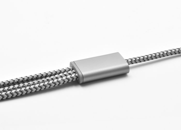 Câble de charge BrandCharger | Nylon, aluminium et rPET | 100x1,7x0,7 cm | Charge rapide | gun métal Câble de charge BrandCharger | Nylon, aluminium et rPET | 100x1,7x0,7 cm | Charge rapide | gun métal