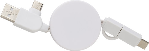 Câble de chargement extensible | Bambou & ABS | Avec USB-C et USB-A | noir Câble de chargement extensible | Bambou & ABS | Avec USB-C et USB-A | noir