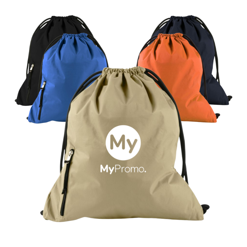 Drawstring bag | Nylon | 45x37x2cm | Incl. front with zipper