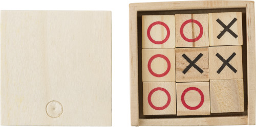 Tic Tac Toe | Hout | Bedrukt speelveld | bruin