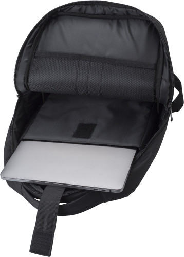 Laptop rugzak | Rpet | Meerdere vakken | USB-A opening aan de zijkant | zwart