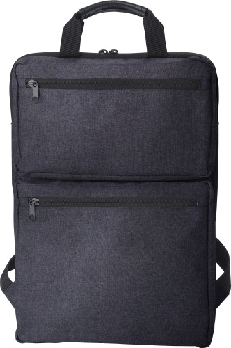 Sac à dos Polycanvas | Polyester et plastique | Compartiment pour ordinateur portable 15 pouces | Bretelles rembourrées | noir