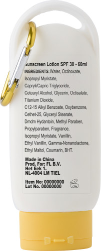 Sonnencreme | PP | 60 ml | Inkl. Karabiner | LSF 30 | Schwarz