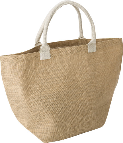 Jute boodschappentas beige