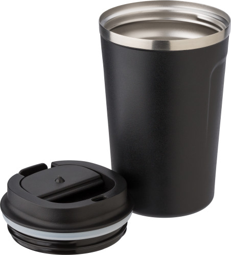 Doppelwandiger Becher aus Edelstahl Schwarz