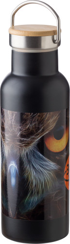 Thermosfles | Roestvrij staal | 500ml | Bamboe schroefdop | zwart Thermosfles | Roestvrij staal | 500ml | Bamboe schroefdop | zwart