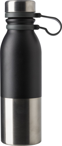 Thermos bottle | Stainless steel | 600ml | Silicone strap | black