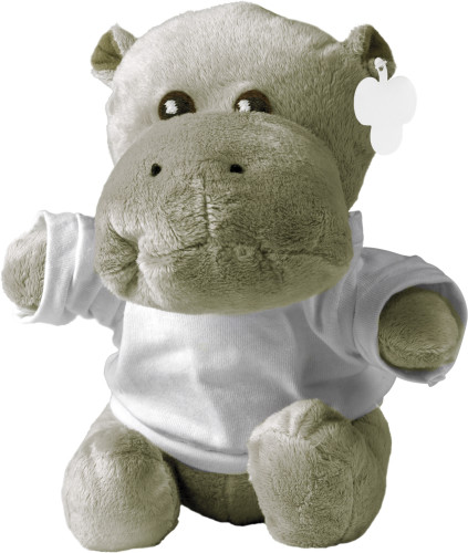 Peluche hippopotame | Polyester | Avec étiquette | gris