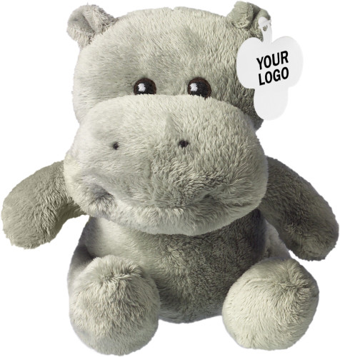 Peluche hippopotame | Polyester | Avec étiquette | gris