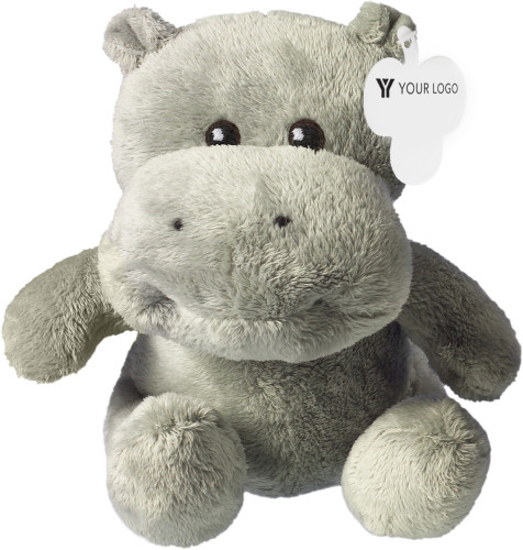 Peluche hippopotame | Polyester | Avec étiquette | gris