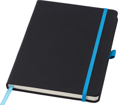 A5 notebook | 96 lined pages | Coloured elasticated closure | grey