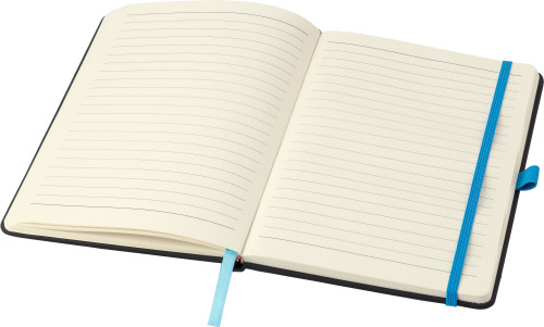 A5 notebook | 96 lined pages | Coloured elasticated closure | grey