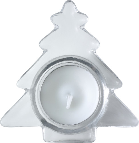 Tree shaped candle holder | Glass | Incl. tealight | red