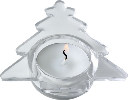 Tree shaped candle holder | Glass | Incl. tealight | red