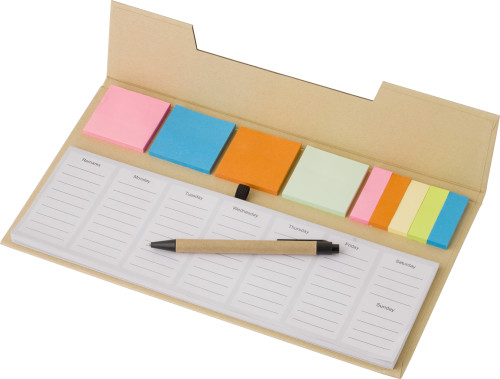 Papieren memo set bruin