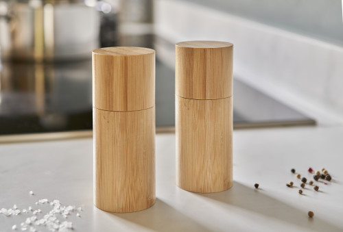Macinini per sale e pepe | Bambù | Macina in ceramica | Alta qualità | marrone