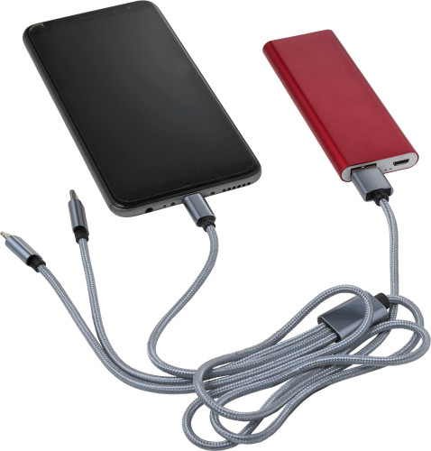 Ladekabel | Nylon | 4-in-1-kabelset | Schwarz