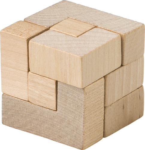 WÃ¼rfelpuzzle aus Holz Braun