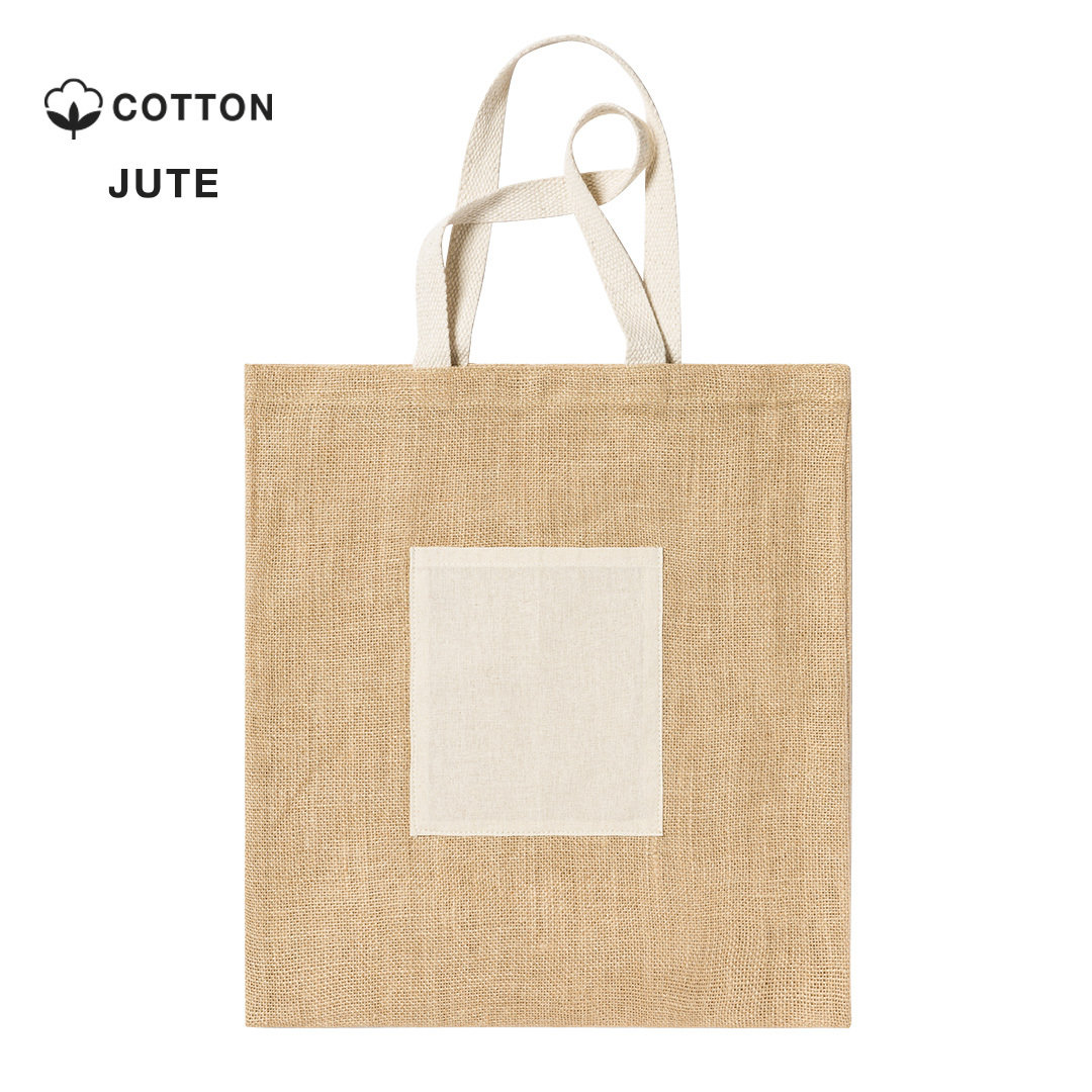 Tragetasche | 240g/m2 | Körper aus Jute | Baumwolltasche vorne | Max. 6kg | Naturtöne