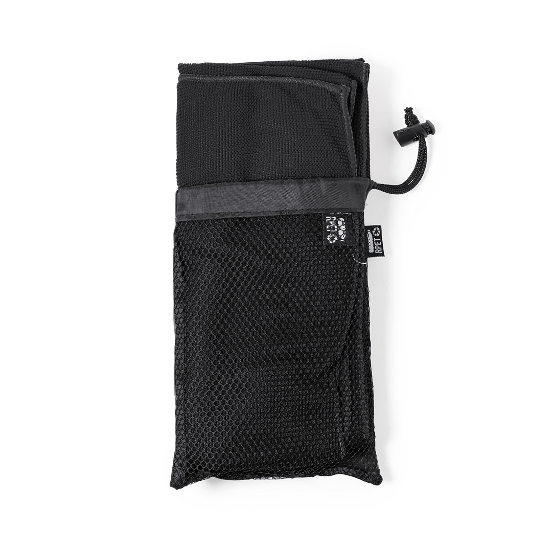Serviette absorbante | rPET 160g/m² | 50x100 cm | Livrée dans pochette filet rPET | Noir Serviette absorbante | rPET 160g/m² | 50x100 cm | Livrée dans pochette filet rPET | Noir