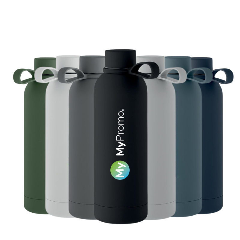 Thermosfles | Gerecycled roestvrij staal & siliconen | 500ml | Met rubberen afwerking