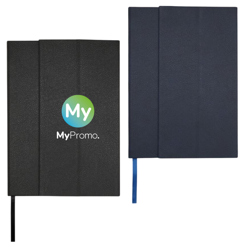 A5-notitieboek | Gerecycled PU en RPET | 80 crèmekleurige gelinieerde bladen | Lintmarker | Accordeonvak