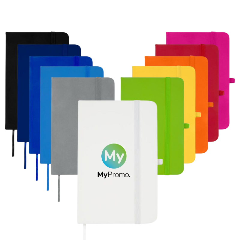 A6-Notizbuch | Papier und PU | 80 cremefarbene linierte Blätter | Stiftschlaufe | Elastischer Verschluss | Harte Umschlag | Faltentasche