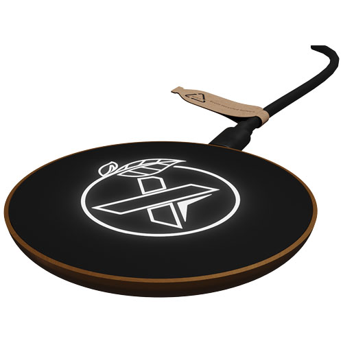 Wireless charging station | ABS Plastic & Recycled Plastic | Light-up logo