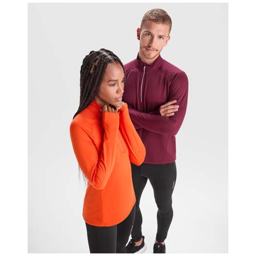 Roly sweatshirt | Gerecycled polyester 200 g/m² & elastaan | Voor dames | Kwart ritssluiting | Verstevigde naden