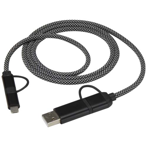 5-in-1 Ladekabel | Recyceltes Aluminium und recycelter PET-Polyester | 65 W | 100 cm | Magnetisch