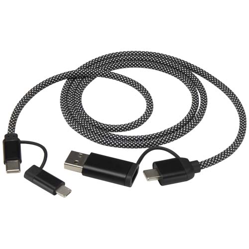 5-in-1 Ladekabel | Recyceltes Aluminium und recycelter PET-Polyester | 65 W | 100 cm | Magnetisch