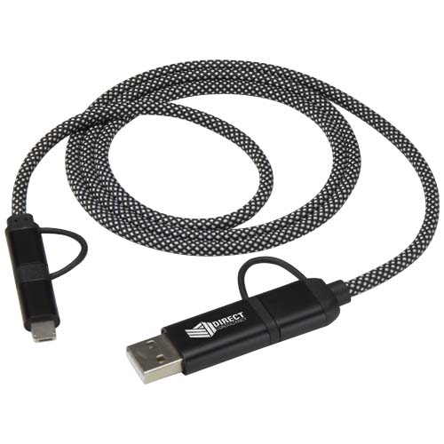 5-in-1 Ladekabel | Recyceltes Aluminium und recycelter PET-Polyester | 65 W | 100 cm | Magnetisch