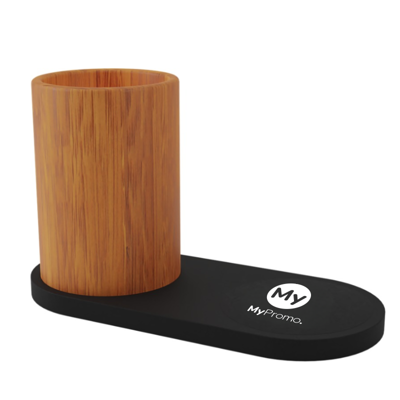 Wireless charging pad | Wood | Incl. Pencil holder