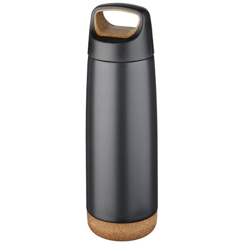Thermo sports bottle | Stainless steel & cork | 600 ml | Skid-proof bottom | solid black Thermo sports bottle | Stainless steel & cork | 600 ml | Skid-proof bottom | solid black