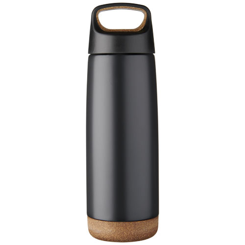 Thermo sports bottle | Stainless steel & cork | 600 ml | Skid-proof bottom | solid black Thermo sports bottle | Stainless steel & cork | 600 ml | Skid-proof bottom | solid black