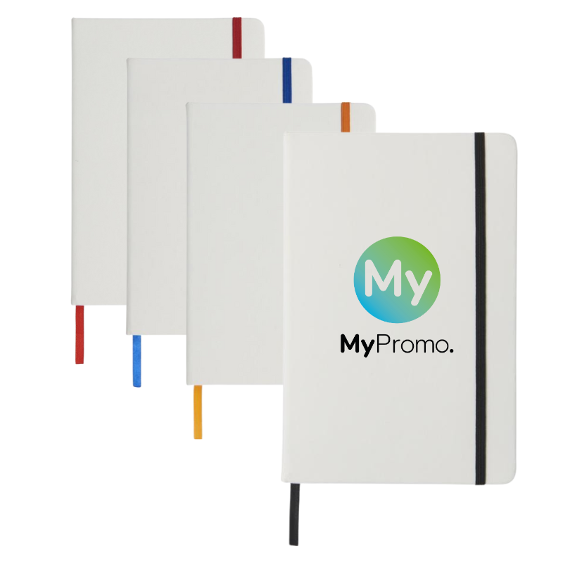 A5 Notebook | PU & cardboard | 160 lined sheets | Coloured strap