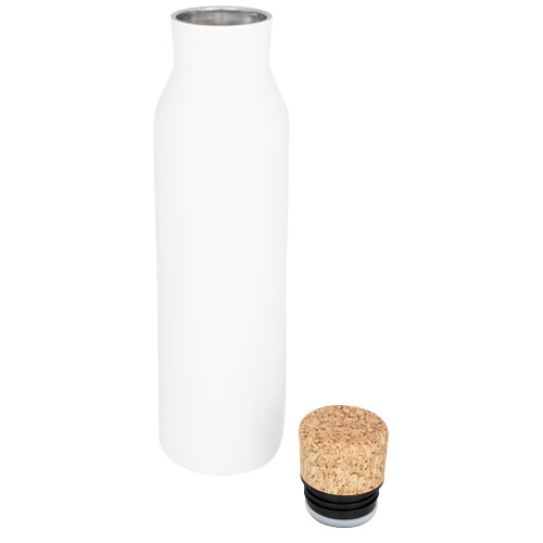 Thermosfles | Roestvrij staal | 590ml | Kurk look deksel | wit Thermosfles | Roestvrij staal | 590ml | Kurk look deksel | wit