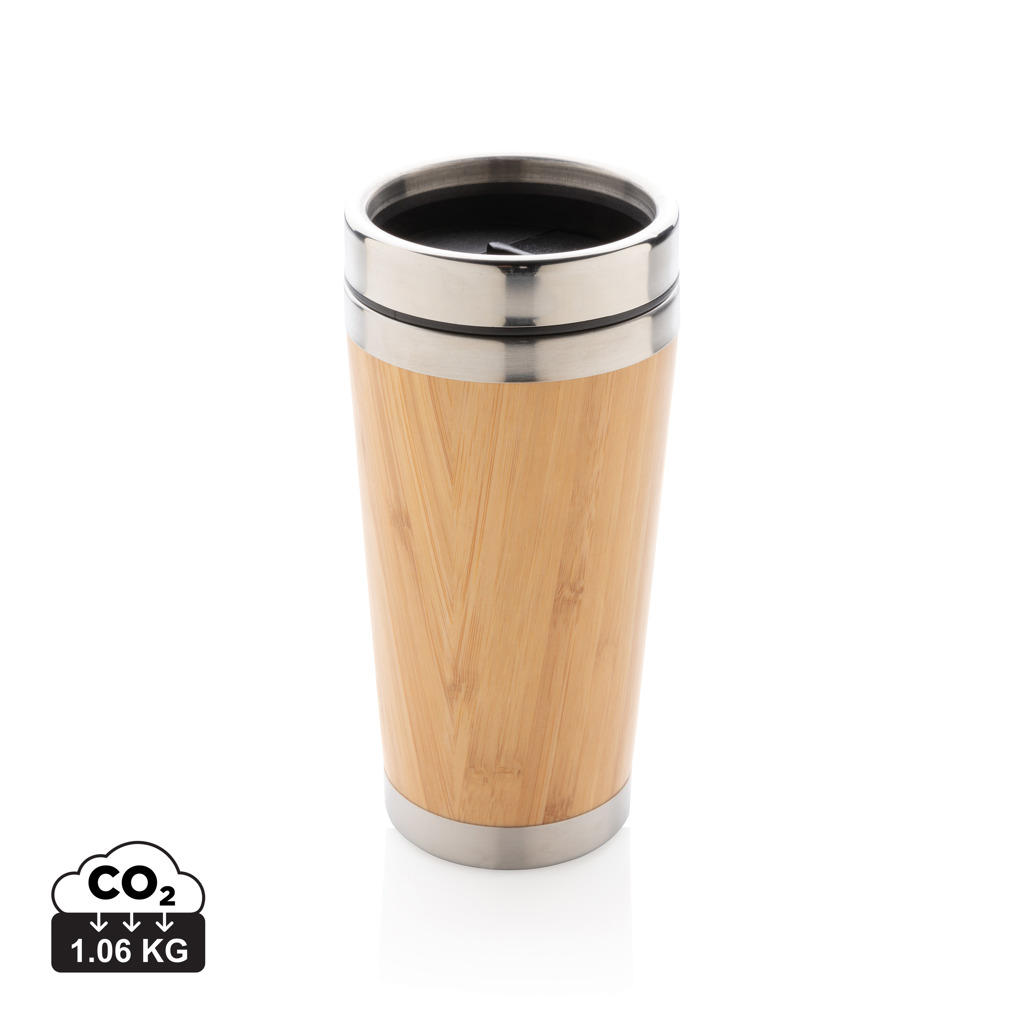Thermosbeker | Organisch bamboe | 450 ml | Warm tot 3u | Bruin (728)