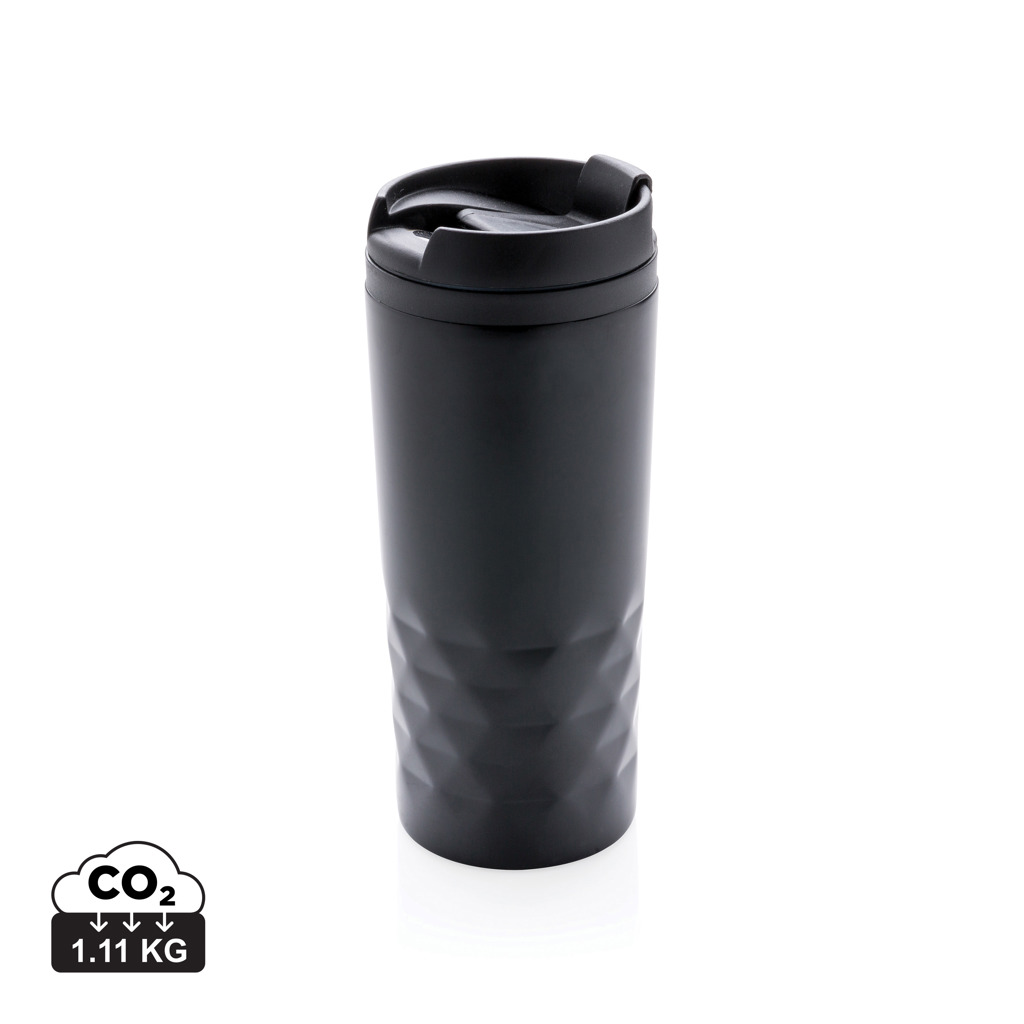 Gobelet | Acier inoxydable et plastique | 300ml | Détails géométriques | Black