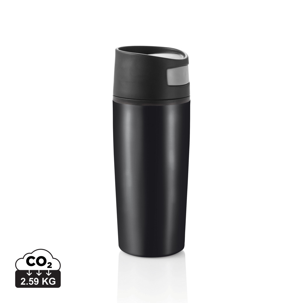 Thermosbeker | PP | 300ml | Bedien het met één hand | Zwart (30)